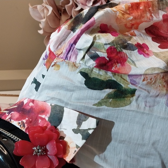 Nwt XL & Large JOIE Sheer White Floral Button Down Shirt - Picture 12 of 16